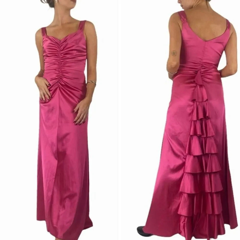 Jessica McClintock For Gunne‎ Sax Pink Vintage Barbie Core Y2K Gown 7/8